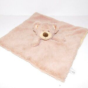 Kellytoy Brown Rattle  Bear Security Blanket Tan Teddy Plush Baby lovey Nunu
